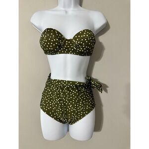 Adriana Degreas‎ Millie Punti Green Polka Dot Bikini Set READ Size M